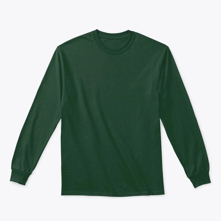 Long Sleeve Basic Cotton Tee – Dark Green